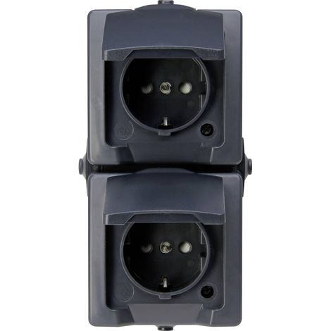 Kopp 136915009 Interruttore per ambienti umidi Presa con coperchio ribaltabile Nautic Antracite 1 pz.