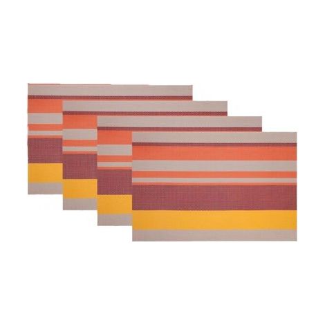 Amerikanisches Platzset 4-teilig Frühstücksteller Abwaschbar PVC-Material Wasserfest Rechteckig Hitzebeständig Geeignet für Esstische Küchen und 45 (1/5)