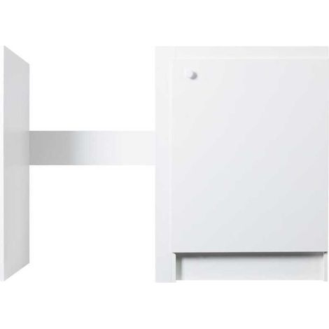 Meuble sous évier 1 porte 1 niche L120xP59xH86cm en mélaminé blanc – Charnières réversibles – Pour réfrigérateur jusqu'à 55cm