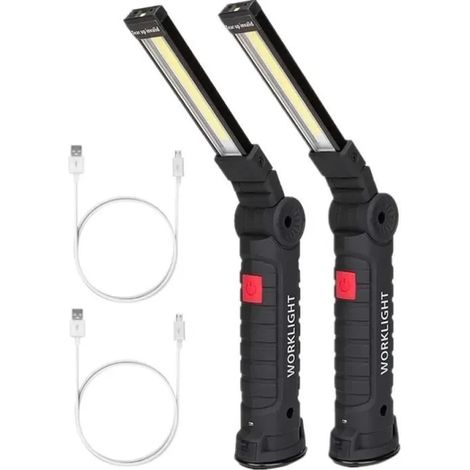 Lampe LED rechargeable lot de 2 magnétique USB portable (1/5)
