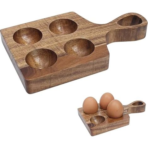 Support d'œufs en bois, plateau de rangement empilable en bois pour réfrigérateur, comptoir, maison, cuisine, restaurant (1/5)
