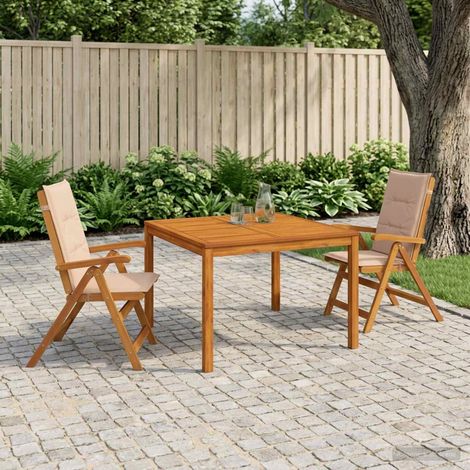 vidaXL Set da pranzo da giardino 3 pezzi 3 pz Naturale (1/5)