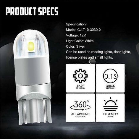 Canbus T10 168 194 W5W Innenraum-Kennzeichen-Seitenmarkierungsleuchte LED-Glühbirne Weiß--