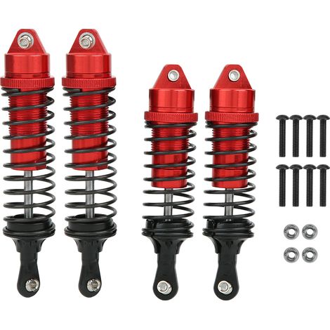 Lot de 4 amortisseurs en alliage d'aluminium avant/arrière pour voiture RC Traxxas SLASH 1/10, rouge (1/5)