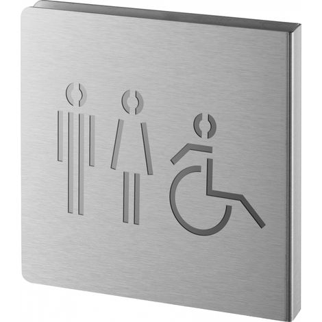Targa segnaletica <>, acciaio inox spazzolato, 120 x 120 mm, sagomata – THIRARD