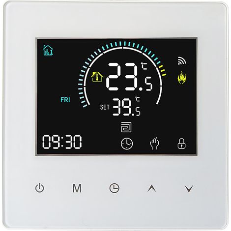 Thermostat WiFi plancher chauffant 16A Tuya Écran tactile Couleur Contrôle vocal Alexa Google (1/5)