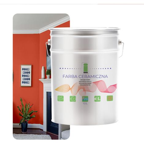 Peinture murale céramique lavable, saumon foncé, 10 L, fabricant (1/5)