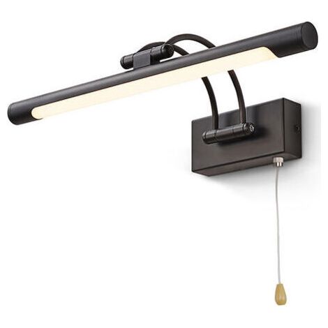royaluxe-Applique murale LED 8W IP44 – Éclairage salle de bain noir mat – Température 3000K – Bras réglable pour tableaux et vitrines