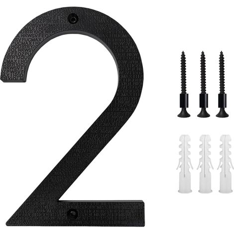 Chiffres Adresse Extérieur - 12.5 cm - En ABS Noir Mat - Pour Jardin Boîte Aux Lettres Façade Maison - Lot de 1 (1/5)