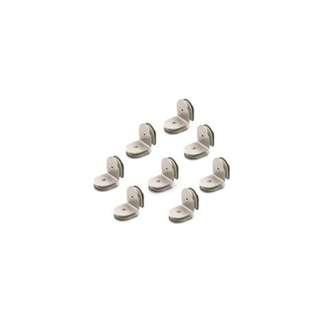 ZOLGINAH Juego de 8 abrazaderas de acero inoxidable 304 de 90 grados, soportes de vidrio a vidrio, soporte para estantes de vidrio, apto para paneles de vidrio de 8 a 12 mm de grosor, acabado cepillad