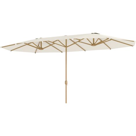 Doppelter rechteckiger Sonnenschirm 455 x 265 cm, Kurbelgriff, Stahlstange, 180 g/m² Polyester, UPF30+ Sonnenschutz
