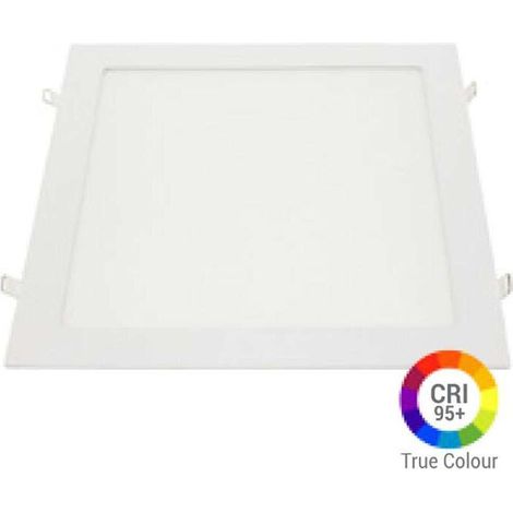 Plafonnier LED Carré 24W Extra Plat Encastrable IRC95 - Blanc du Jour 6000K (1/2)