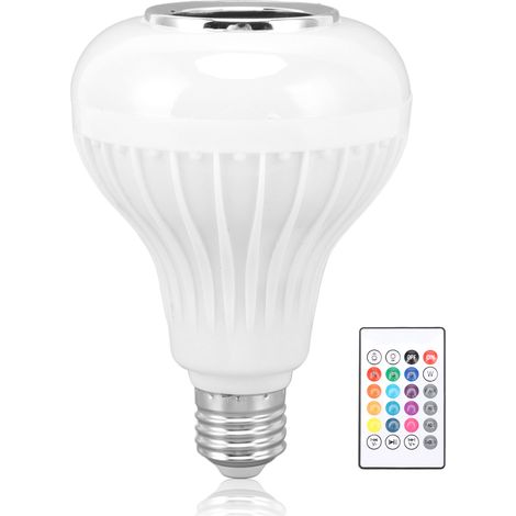 Lampadina musicale Bluetooth – Altoparlante wireless – Attacco E26 – 4 modalità di colore – Camera da letto/Bar – Alta luminosità