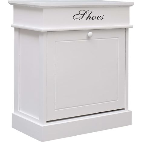 Armoire à chaussures Blanc 50 x 28 x 58 cm Bois de Paulownia vidaXL (1/5)