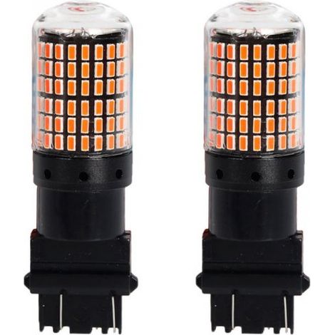 2 Pezzi 3157 T25 P27/7W 65mm Lampade LED Auto Camion 12V 24V Canbus 144 SMD 3014 300lm 10W/3W Rosso