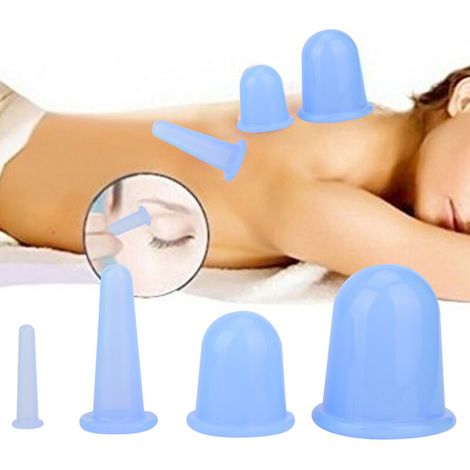 4 Ventouses de Massage pour Visage Anti-Âge - Kit Thérapie par Succion pour Raffermir la Peau (Bleu) (1/5)
