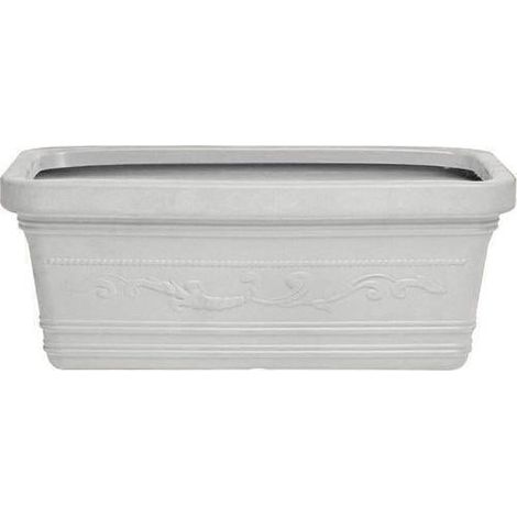 VASO RETTANGOLARE MAXI FESTONATO """BIANCO""" 80X40X35HCM (1/4)