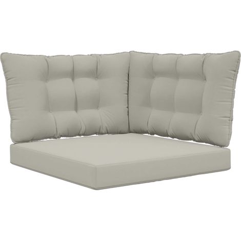 Cojín para sofá de exterior 3 pcs Gris Poliéster vidaXL