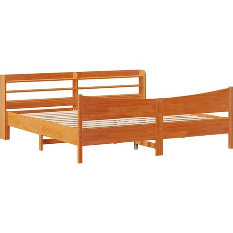 Maison Exclusive - Estructura cama con cabecero madera pino marró