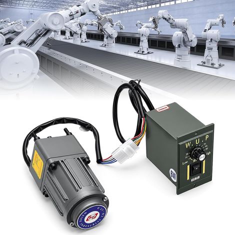 Gear Motor, AC 220V 6W Gear Motor with Variator Speed 0-135 RPM Stepless Adjustable Speed Variator Ratio 10K 8Nm Reversible Operation Forward/Reverse For Industrial (1/5)