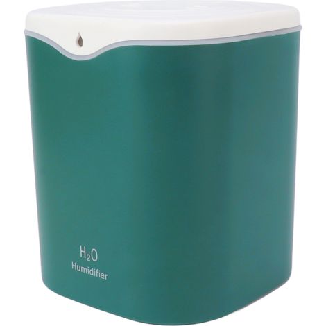 Humidificateur à brume fraîche 2L, silencieux, 2 modes de brumisation, USB, portable, avec lumière colorée pour la chambre et la maison (vert). (1/5)