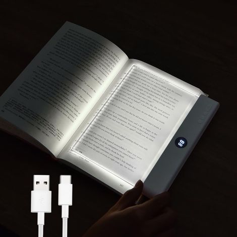 Lampe de lecture LED, lampe de lecture pleine page rechargeable, température de couleur 3000-6000K et luminosité réglable en continu (blanc) (1/5)