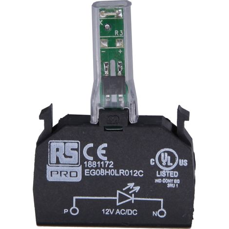 Bloc lumineux RS PRO LED Rouge, 110 V c.a. ( Prix pour 1 )