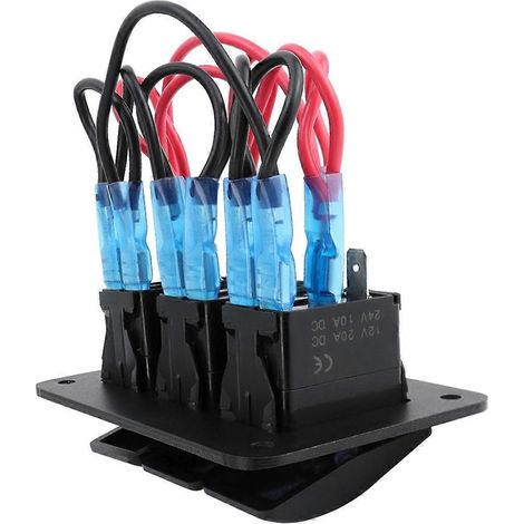 Panneau de commande à 5 broches et 3 interrupteurs à bascule 12 V/24 V avec voyant bleu pour voiture, bateau, camping-car, yacht ou navire (1/5)