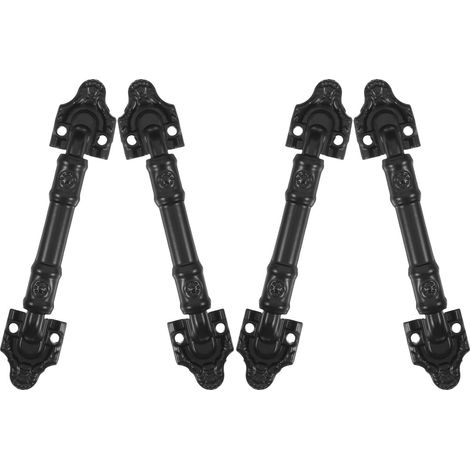 Lot de 4 Poignées de Porte de Grange en Métal Noir Poignées Coulissantes Rustiques pour Portes Intérieures Garage Abri de Jardin et Portail Design Européen Robuste et (1/5)