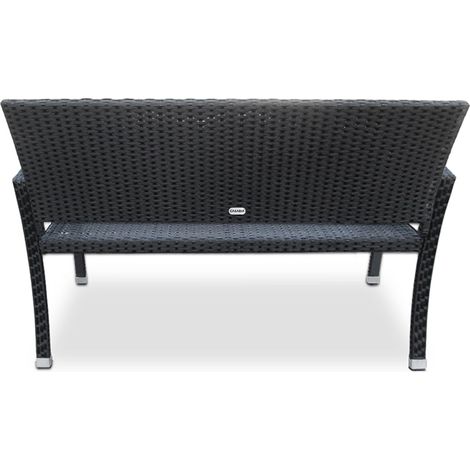 Banc de jardin en rotin noir 2 places resistant aux intemperies 230419602 (1/5)