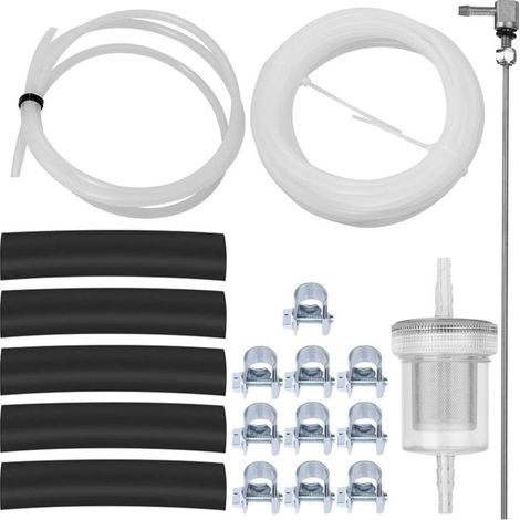 Kit de accesorios para calentador de estacionamiento, muestreador de aceite, abrazadera para manguera, manguera blanca de 5 m (1/5)