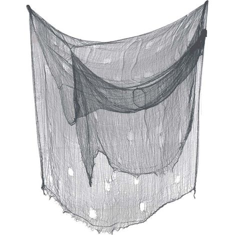 Nappe d'Halloween en maille grise à motif toile d'araignée 200x500cm