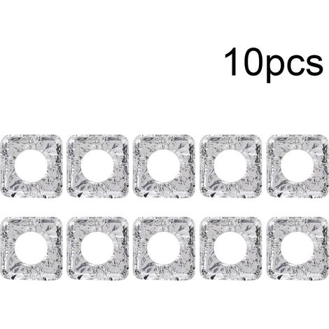 Feuille d'aluminium pour plaque de cuisson gaz haute température, coussin de nettoyage carré en papier anti-graisse, lot de 10 (1/5)
