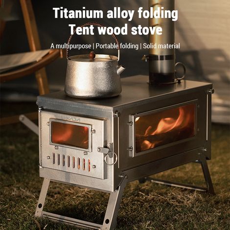 Tente pliante en alliage de titane, poêle à bois pour randonnée en plein air, Camping (1/5)