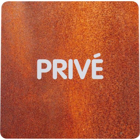 Plaque de porte alu effet rouille - Privé - 4385129