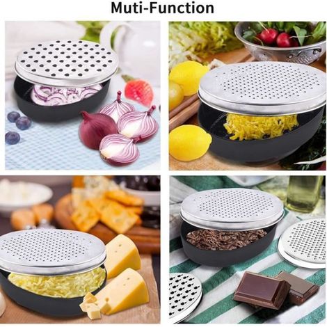Râpe à fromage avec récipient Râpes pour cuisine avec râpes doubles et couvercles pour fromage chocolat gingembre fruits et légumes (1/4)