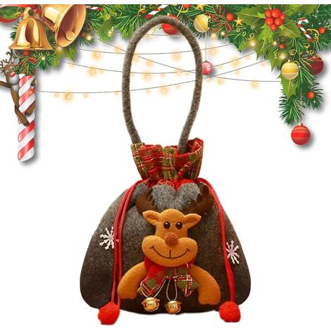 Festliche Geschenktüten mit schnell zu öffnendem Kordelzug, bedruckten Motiven, ideal für Leckereien und kleine Dekorationen.