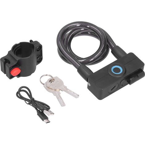 Antivol de vélo portable à empreinte digitale avec batterie au lithium 3,7 V, Bluetooth intelligent, pour moto et VTT (1/5)