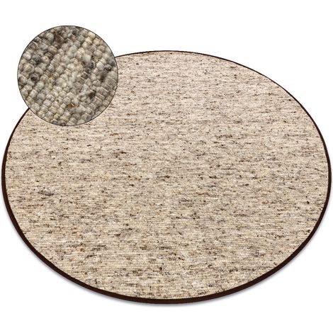 NEPAL 2100 Kreis sand, beige Teppich – Wolle, doppelseitig, natur beige rund 120 cm