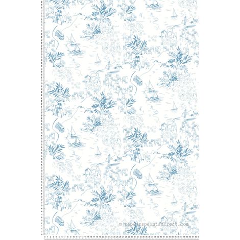 Papier peint Nature Bleu Tartine et Chocolat Lutèce