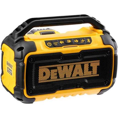 Dewalt – Enceinte Bluetooth DCR011-XJ – Compatible batteries XR 10.8V/18V/54V – Son haute qualité 2x10W – Portée Bluetooth 30m – Port USB