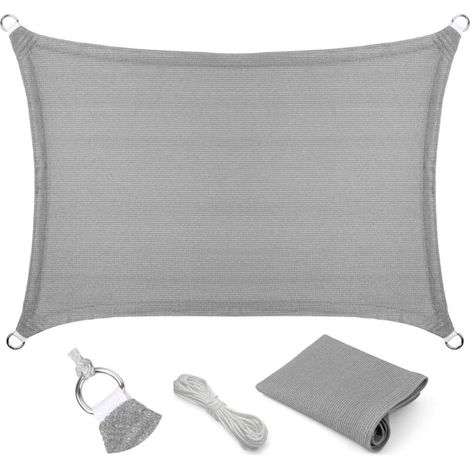 Voile d'ombrage, Protection soleil/vent – ​​Store en tissu PEHD – Voile d'ombrage d'extérieur 4 x 6 m, Auvent anti-UV Pour jardin et piscine (1/5)