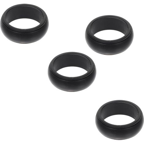 Anelli sportivi in silicone nero da uomo, confezione da 4 pezzi, flessibili e impermeabili, ideali per ciclismo e allenamento indoor. (1/5)