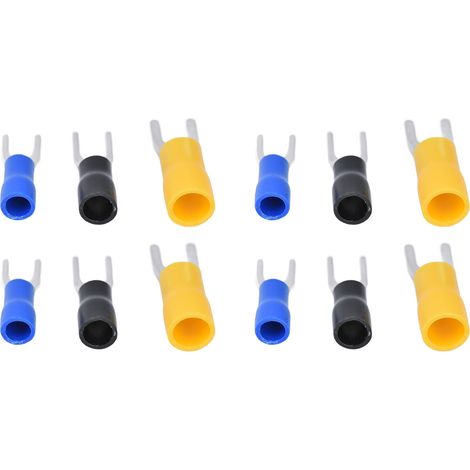 300 embouts de câblage cuivre isolés PVC type fourche U pour connectique véhicule éclairage, lot mixte SV1.25-4+SV2-4+SV5.5-4 (1/5)