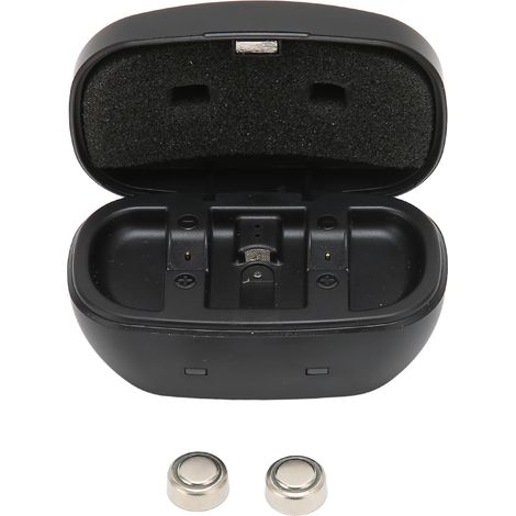 2 piles bouton A675, boîtier de charge rechargeable USB pour appareils auditifs