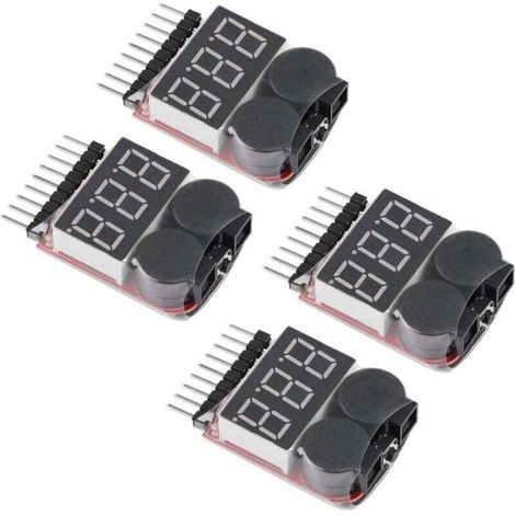 1S-8S Lipo-Batterietester, RC Lipo-Batterie-Alarmsummer, Lipo-Checker mit LED für Lipo-, Li-Ionen-, Li-Fe-Batterie