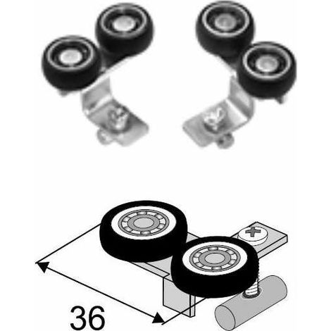 – Jeu de galets supérieurs 10mm pour porte coulissante en verre – Configuration asymétrique gauche et droite – Installation facile