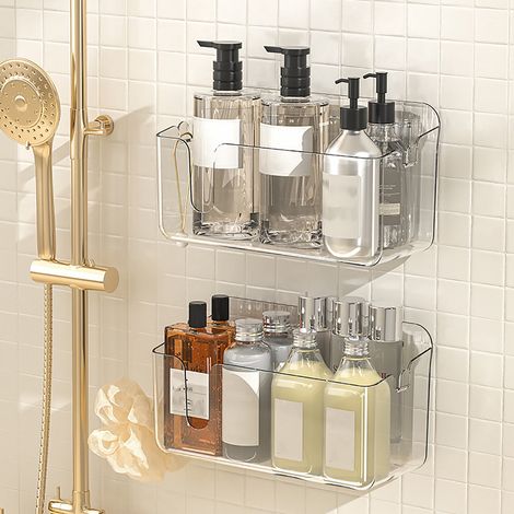 Rack De Rangement Perforé - Pour Salle De Bain - Fixation Murale - Pour Lavabo Ou WC - 1 Pièce (1/3)