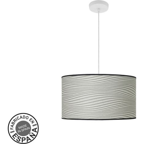 Colgante Moda 2xe27 Blanco/surco Gris Regx40x40cm C/difusor