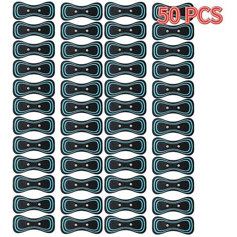 50 électrodes en gel pour masseur de cou, masseur musculaire, EMS, électrodes à pulsations, stimulateur dorsal, masseur adhésif. (1/5)